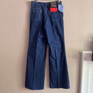 Vintage 70s Spiegel Dark Wash Denim Jeans Wide Leg Flare NEW Deadstock 17/18